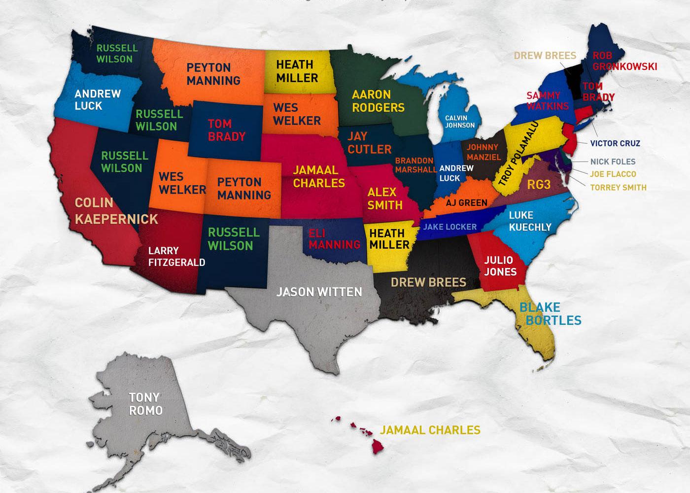 Måne læsning melodrama Adweek on Twitter: "U.S. map shows the best-selling NFL jersey among women  in each state. Larger version: http://t.co/eSbPsL1tno  http://t.co/fFhXXiLqL5" / Twitter