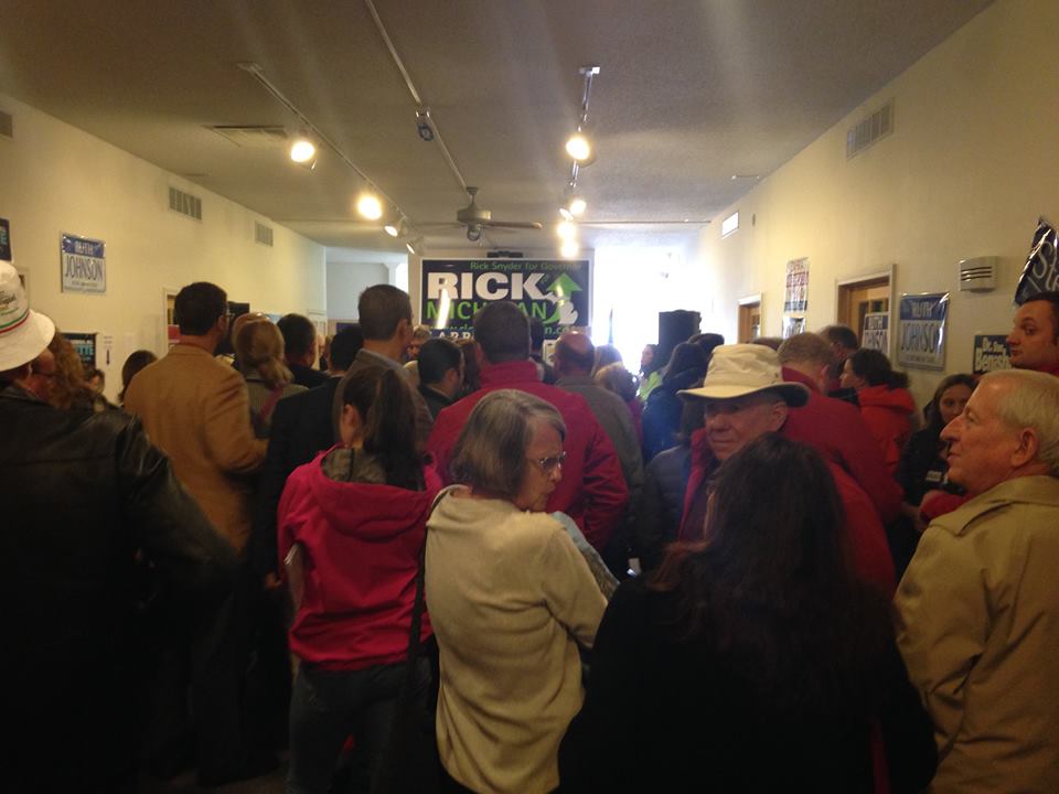 Benishek's tweet photo. Michigan's Comeback Bus Tour came through Traverse City Sunday. Please vote tomorrow for a great group of candidates! http://t.co/naRXaaXUm2