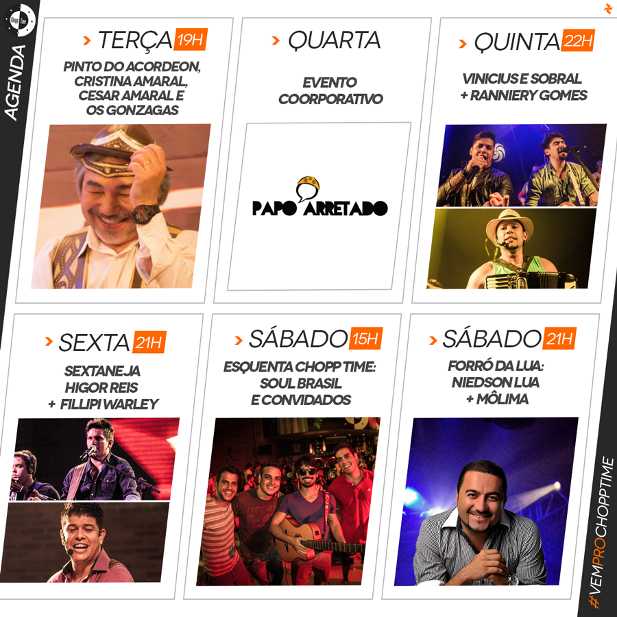 ChoppTimeJP's tweet photo. Novembro chegou com tudo, hein?! Confere a nossa agenda semanal, chama a galera e vem curtir a sua semana. http://t.co/VigwcE52qZ