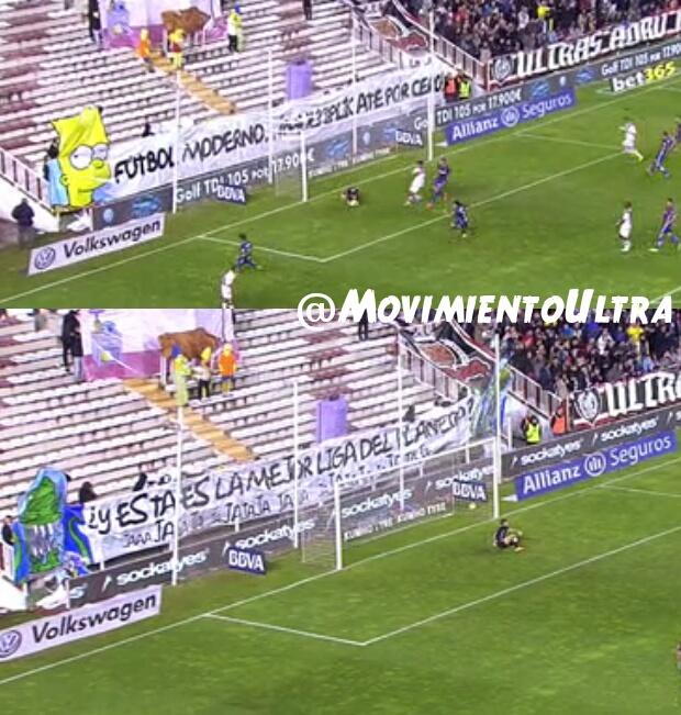 MovimientoUltra's tweet photo. Más imágenes de la protesta por parte de los Bukaneros en contra del fútbol los lunes en el Rayo Vallecano - Eibar http://t.co/oNYvfy2QdT