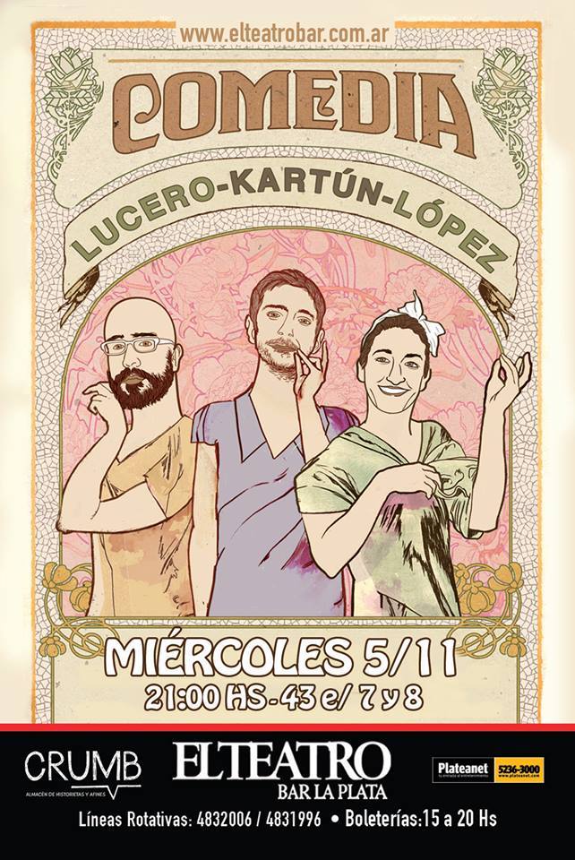 crococro's tweet photo. Este miércoles los vemo en La Plata con @charolopez @AndyKlinsman y la chaboncita @PardiacoCaro http://t.co/Hhu12aU4On
