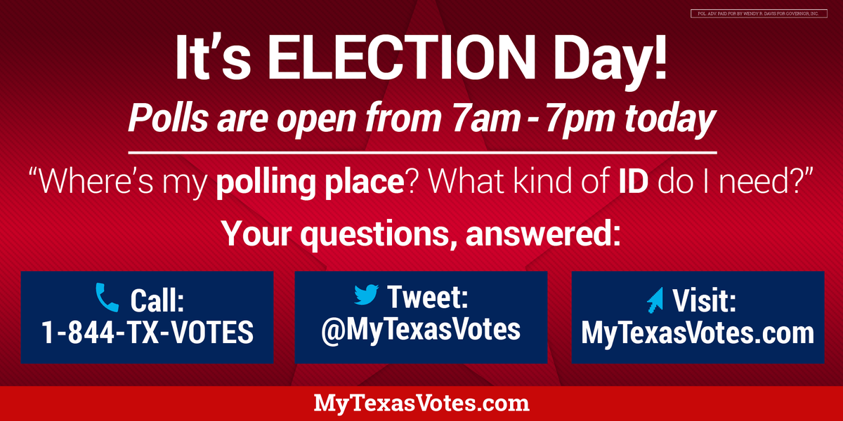 wendydavis's tweet photo. It's official–today's the last day to vote. Contact #TeamWendy if you have questions! http://t.co/QplSjE5xTz http://t.co/7xYew61t01