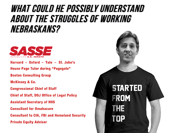dontsasseme's tweet photo. 70% donations outside #Nebraska 
#Harvard educated Washington Insider 
Who's #Sasse kidding?!Not YOU! #nesen #Huskers http://t.co/1BknI3AHEn