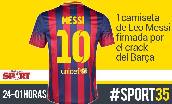 Último premio. Una camiseta del Barça de Messi. ¿A quién le pondrías una camiseta del Barça? #sport35 + RT a <a href="/sport/">Diario SPORT</a>