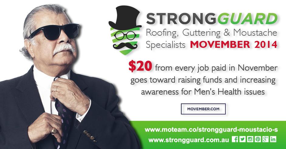 Strongguard's tweet image. This November help Strongguard raise funds for Men's Health #Movember2014 #strongguard #MoBros