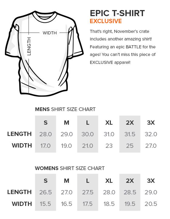 Loot Crate Shirt Size Chart