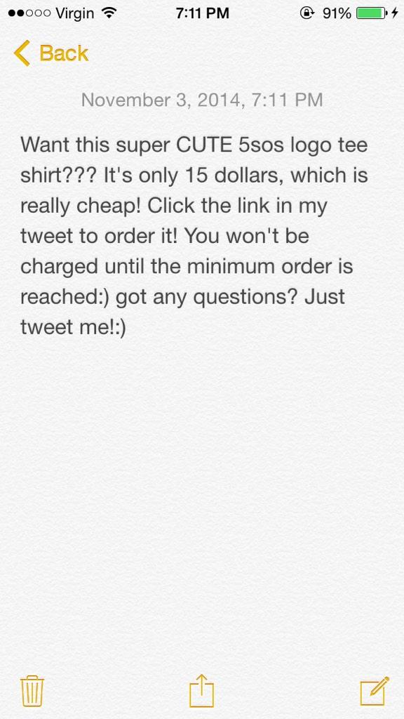 cutesyshirts's tweet image. HI! Want a really cheap and cute 5sos shirt? It's a 5sos logo and it's only 15 dollars! teespring.com/5soslogotee