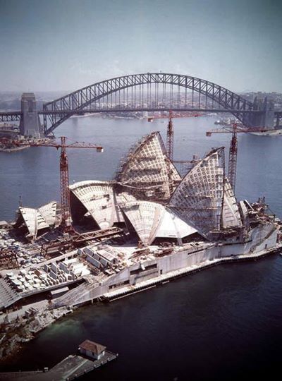 ConstructChat's tweet image. Sydney Opera House under construction, 1966 http://t.co/v0uWaTzZiW” #Australia
