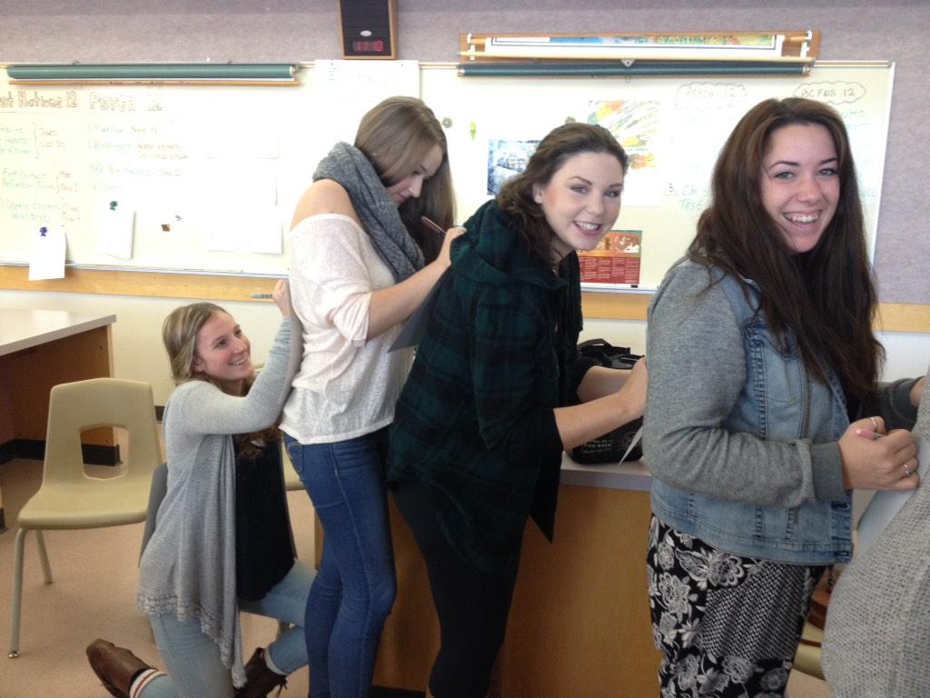 @erincmcdonagh <a href="/SophiaNorthrup/">sophia</a> <a href="/alissa_ward/">Alissa Ward</a> and #Katie forming a cute compliments train today #yougirlsrock