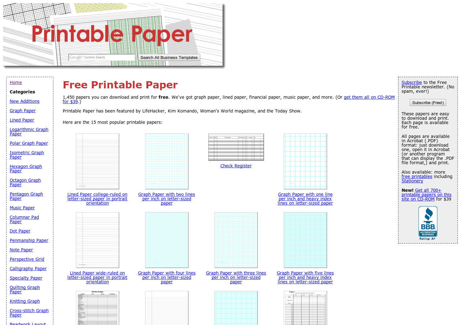 Product Hunt 😸 på Twitter: "Printable Paper: Print Graph Paper, College  Ruled, or other types of paper! http://t.co/88w46LxuVL via @erikfinman  http://t.co/yprmLr71M8" / Twitter