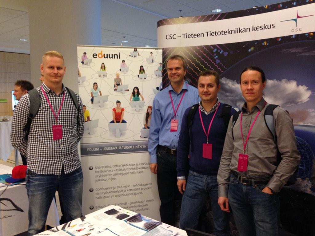 CSCfi's tweet image. Jos #eduuni kiinnostaa, nykäise hihasta tämännäköisiä tyyppejä! Sami Saarikoskella myös esitys (Track05) #itpaivat