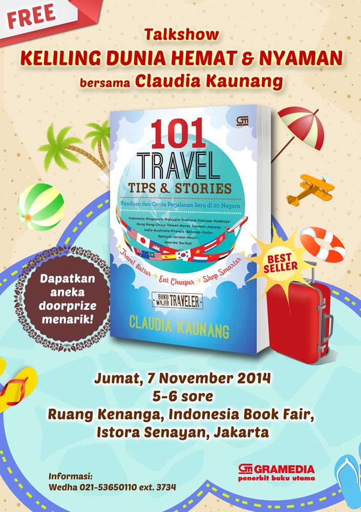 bukugpu's tweet photo. Jgn lupa ya datang ke Talkshow Keliling Dunia Hemat &amp; Nyaman bersama @ClaudiaKaunang di #IBF2014 besok! 🙌 http://t.co/dCTvYuJYX8