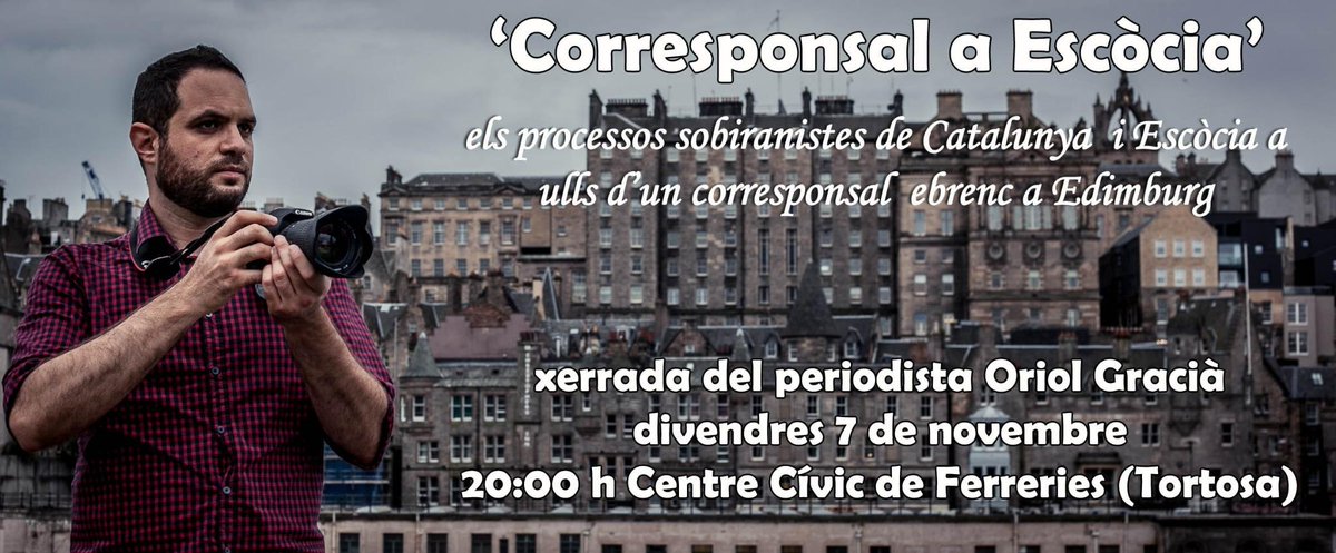 Interessant xerrada d'<a href="/oriolgracia/">Oriol Gracià</a> <a href="/PeriodistesEbre/">CPC Terres de l'Ebre</a> Visió d'un periodista català que ha viscut procés d'Escòcia #9N
