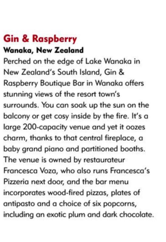 We got mentioned in a uk publication stating the top bars to watch in 2015 . Only one in NZ ! #gigatownwanaka
