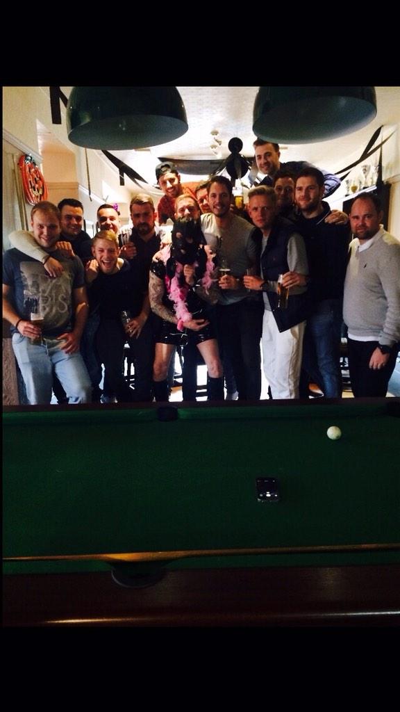 s777rts's tweet photo. My #stagdoo #prague14 #greatfriends #topbanter my outfit was #outrageous 😳😳😛😛x http://t.co/b9BetU0ZCc
