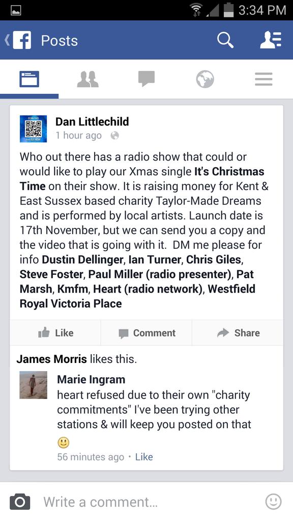 HunnRebecca's tweet photo. Please help? We need radio stations to play our charity single @kmfmofficial @BBCR1 @BBCRADIOKENT @radioleary @1Xtra http://t.co/1Vl1ghjlSN