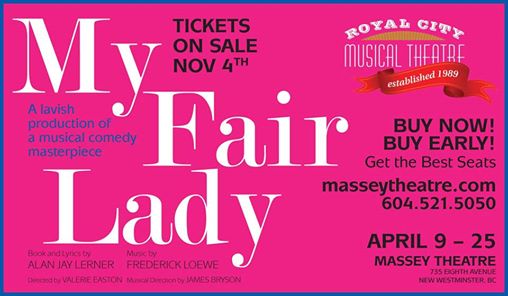 RCMTheatre's tweet photo. Happy day!  Tickets on Sale to MY FAIR LADY starting today! http://t.co/dw7VsnMZeO