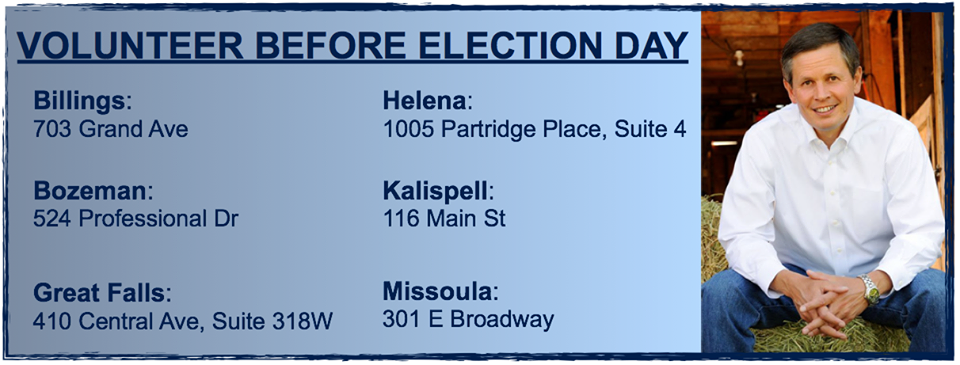 DainesforMT's tweet photo. It’s full speed ahead with only 9 hours before polls close! Do your part &amp; volunteer in the final hours #mtpol #mtsen http://t.co/2UhKfUnfxY