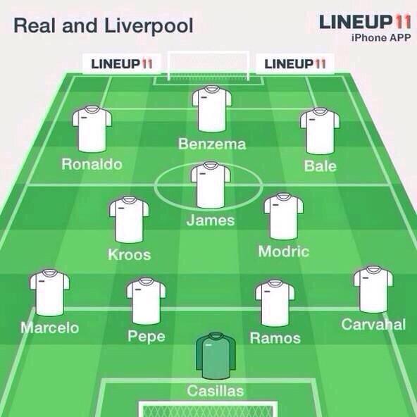 Combined Real Madrid and Liverpool XI.
