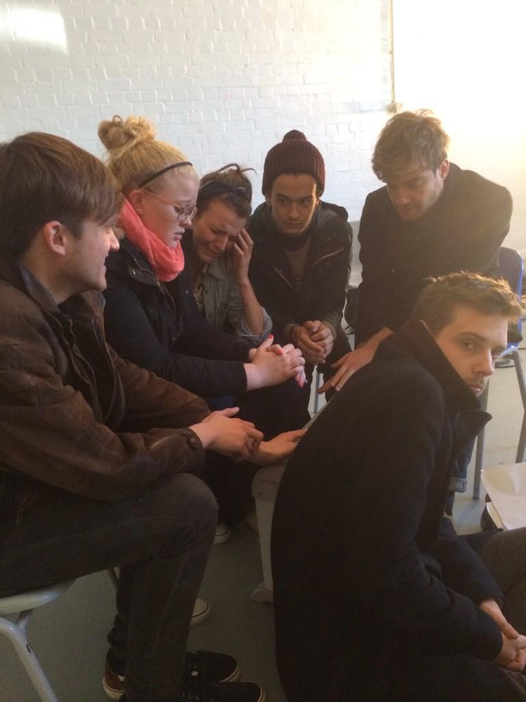 hadleycsmith's tweet image. New room, no heating! Powering through! Making it work @MountviewLDN #sendtea #showreelrehearsals #heater