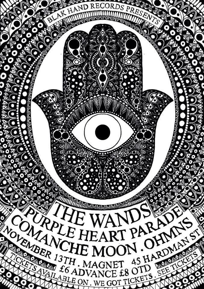 blakhandrecords's tweet photo. Poster for @TheWands @PurpleHrtParade @Comanche_MoonUK and Ohmns
on 13.11 by @Blak_Hand http://t.co/dMVxtWfDBY