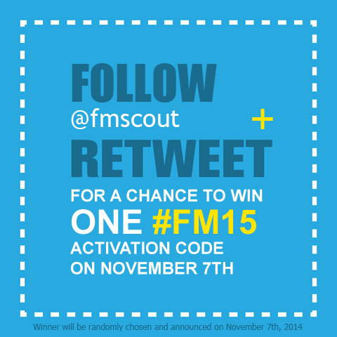 fmscout's tweet photo. Follow @fmscout &amp; Retweet this for a chance to #win one #FM15 activation code on November 7th! #giveaway http://t.co/wS5OV5GJ1j