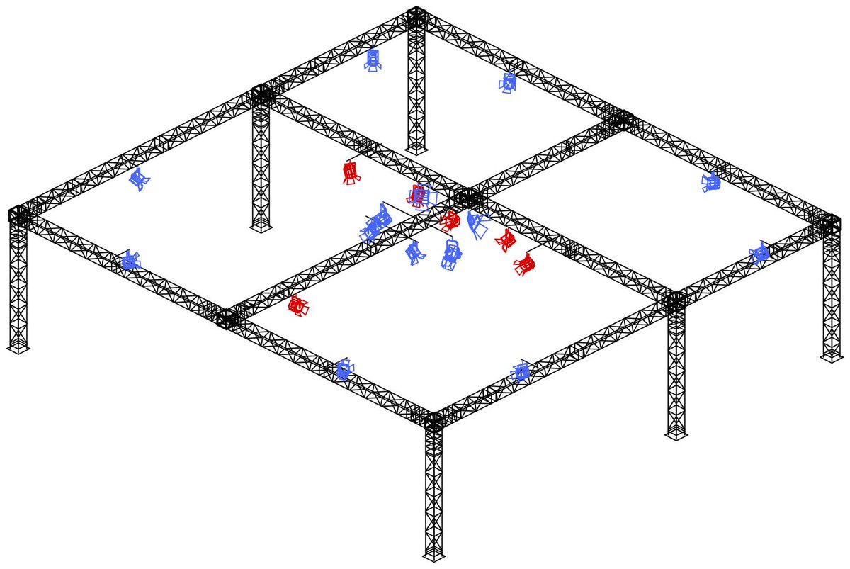 Ab Montag: Umbau Saal zum Fernsehstudio für Bonner Wirtschaftstalk - 101 Meter Traversen, 19 Scheinwerfer &amp; 5 Kameras