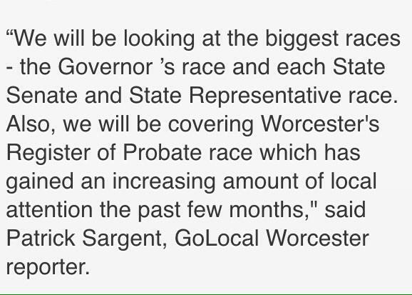 SoLocalWorc's tweet image. ELECTION DAY COVERAGE: GoLocal will be interviewing and quoting themselves throughout the day. #smartestcoverage