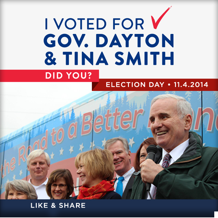 Mark_Dayton's tweet photo. Remember to VOTE for @Mark_Dayton and @tinaflintsmith TODAY to secure a #BetterMN http://t.co/4E24e79eyN