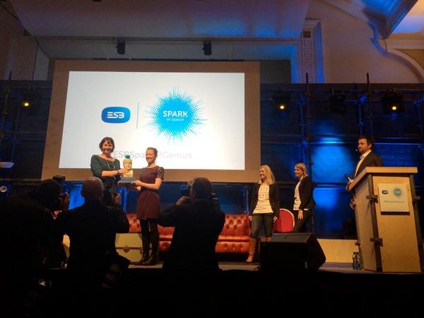 WebSummit's tweet photo. Congratulations to @LoveandRobotsHQ on being crowned #ESBSparkofGenius winners: http://t.co/VNjs3TO40d