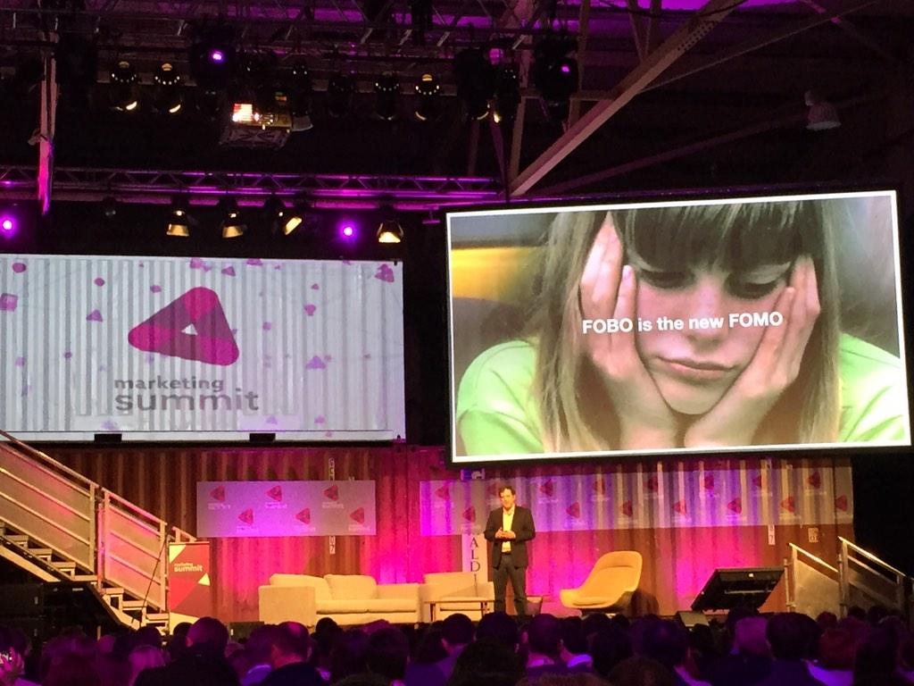 Marie1Dam's tweet photo. The concern of Next-gen consumers is known as FOBO=Fear of Being Offline. Like Turkle would have said it? #websummit http://t.co/2zwjQ2BqgV