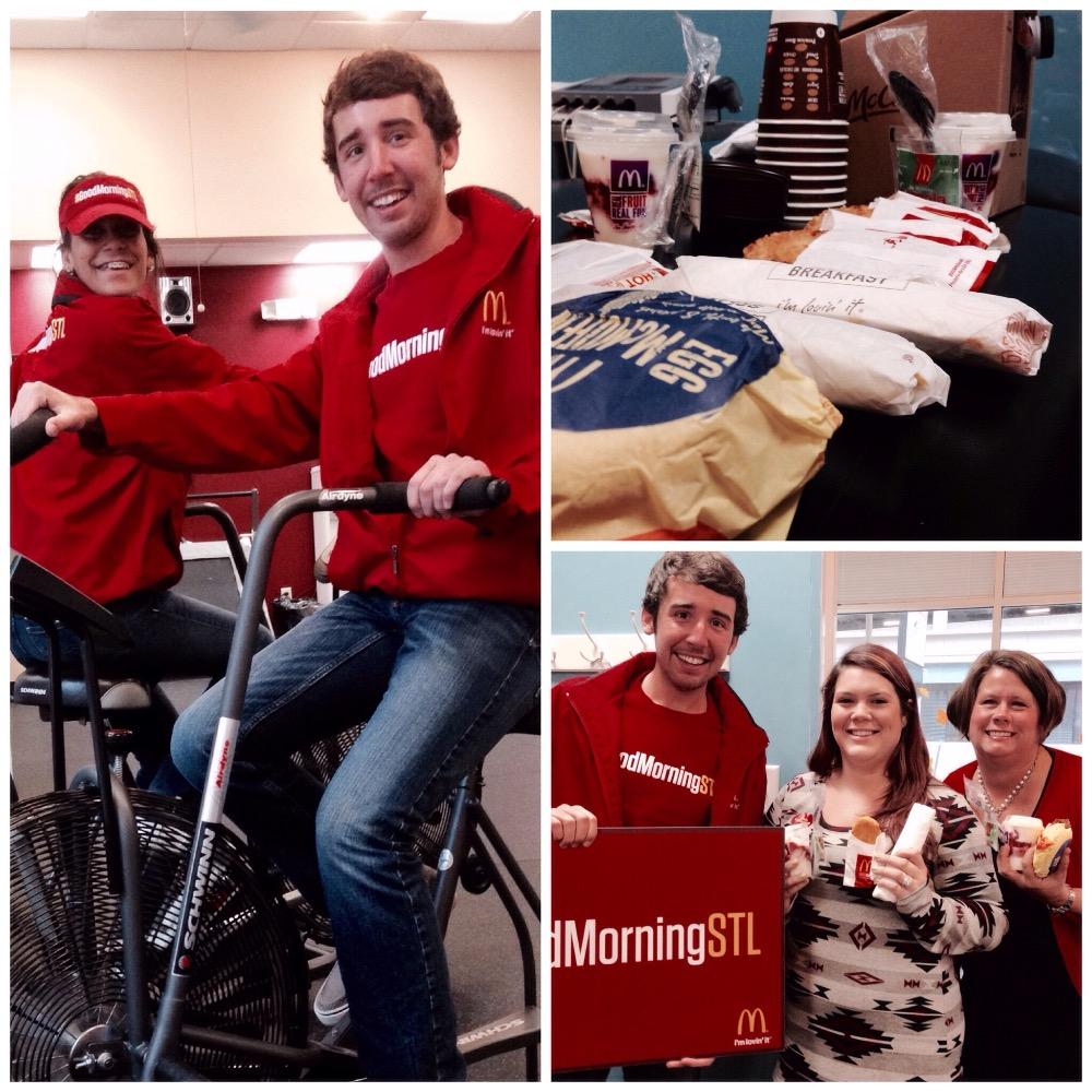 GoodMorningSTL's tweet photo. @PRORehabPC is ready to work after a surprise breakfast delivery from the #GoodMorningCrew! #GoodMorningSTL http://t.co/omB3upSfZ9