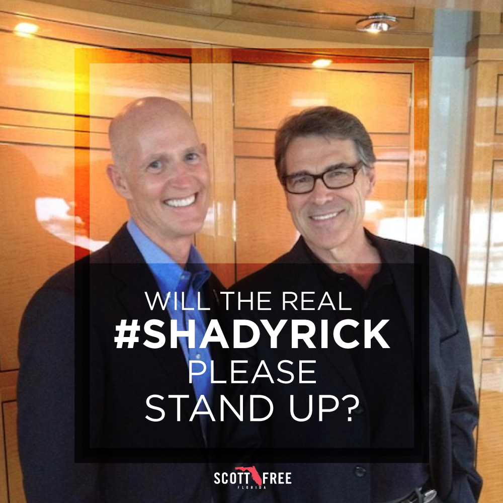 ScottFreeFLA's tweet photo. Rick Scott is spending Election Day with Rick Perry. #ShadyRick forever! http://t.co/7H76uosdgN