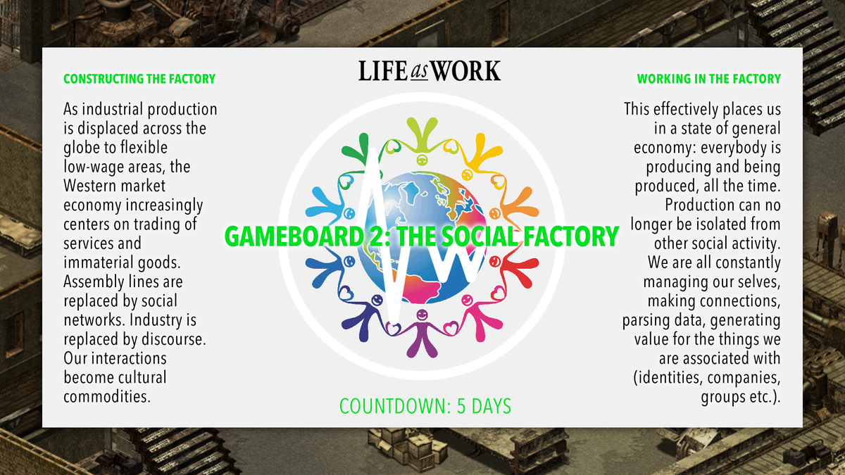 LifeAsWork's tweet image. COUNTDOWN TO LIFT-OFF, 5 DAYS
Teaser 6: The Social Factory
#social #factory #economy #battlefield