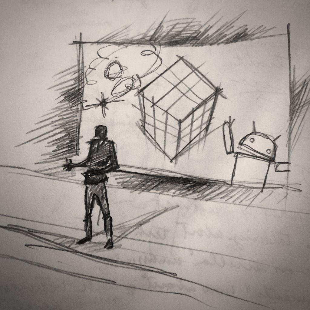 taolloween's tweet image. a cube, a satellite, and a glass talk with richard the from #GoogleCreativeLab at #FORMSF14