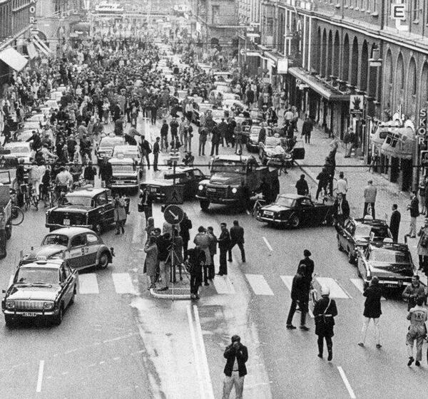 On Sunday, 3rd September 1967, Sweden changed from driving on the left to driving on the right. This is what happened
