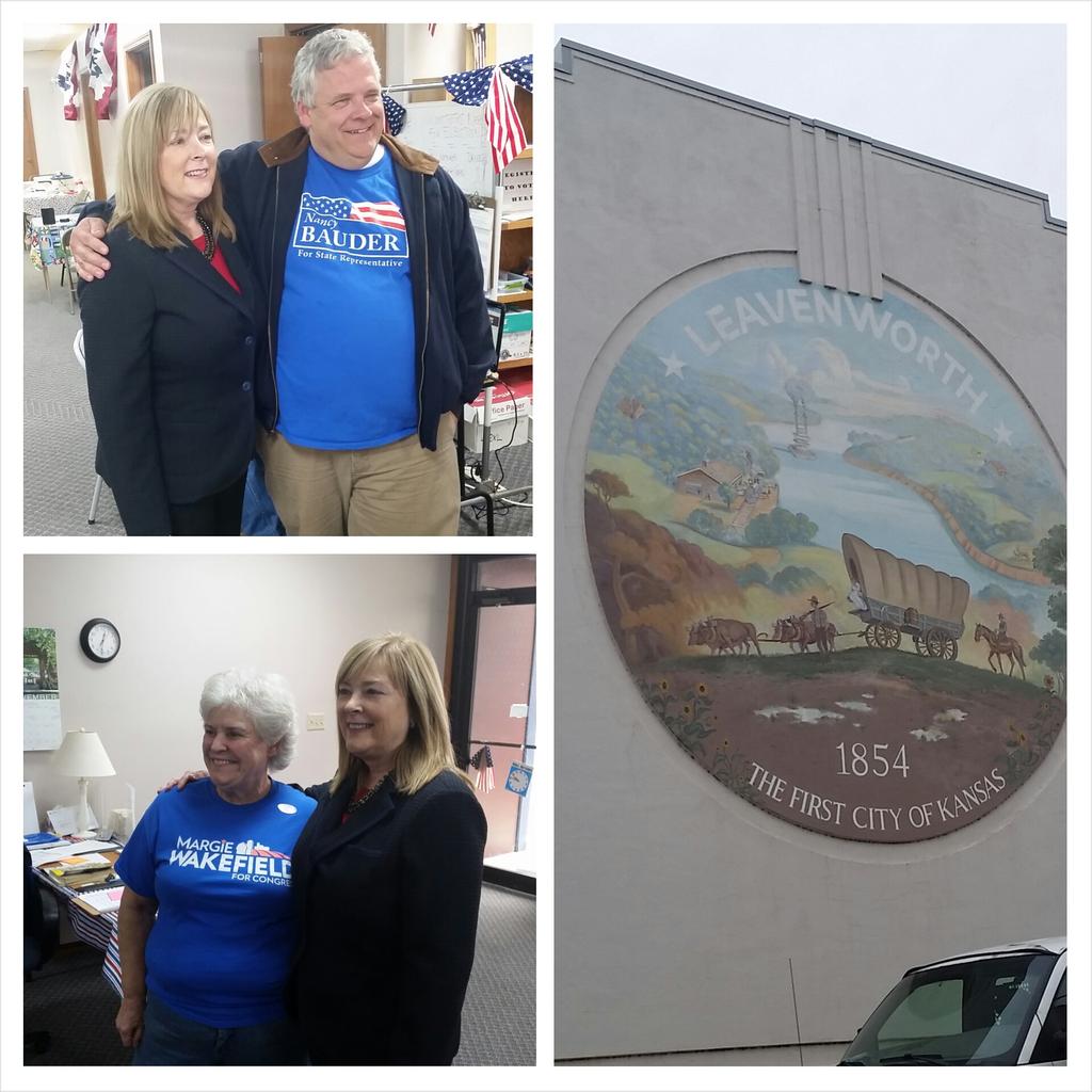 MargieforKS's tweet photo. I just visited my great friends in Leavenworth Co. They've worked so hard to help this campaign succeed. #ElectionDay http://t.co/KPjz8jf2ef
