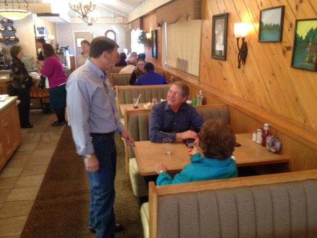 A quick break for lunch at the Millstone in Rapid City encouraging everyone to get out and vote! #sdsen