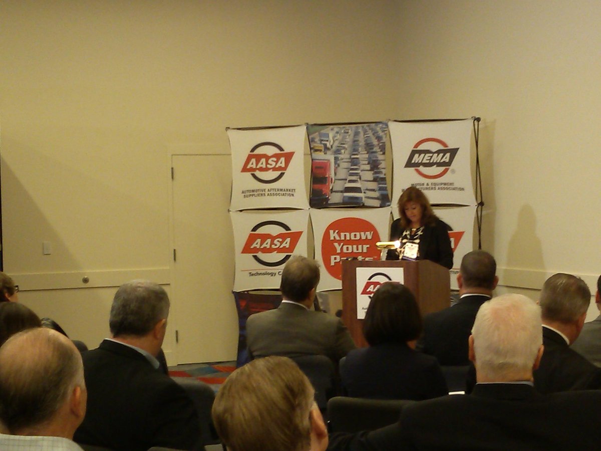 MEMAaftermarket's tweet photo. Carol Perrotta, OAC chairperson, announcing Jeremy Denton Memorial Scholarship fund at AASA Member &amp; Media Breakfast. http://t.co/xfgnHqwOIM