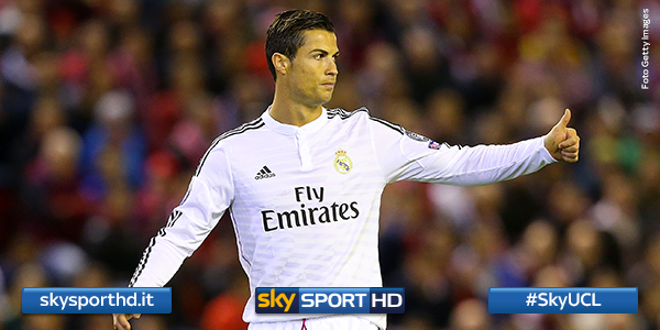 SkySport's tweet photo. .@Cristiano è ad una rete dal record di #Raul di 71 gol in Champions. Fate un RT se raggiungerà il record. #SkyUCL http://t.co/FS18QSIGZR