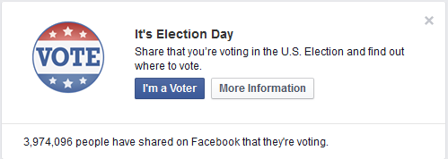 NpVOTE's tweet photo. Are you voting today? Have you already voted? Next time you're on @facebook be sure to click "I'm a Voter" #votenov4 http://t.co/MEItd6trpK