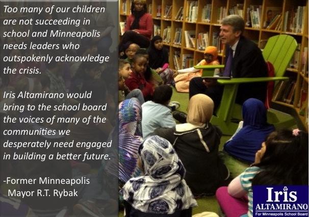 Iris4Kids's tweet photo. Proud to have support from Mayor @R_T_Rybak Polls are open until 8 today and I would love to earn your vote. http://t.co/WrjcYpVeQJ