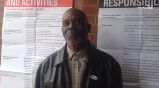 Clarence, an ex-felon in VA had his voting rights restored. Today he voted for the first time. bit.ly/1x0NlPD