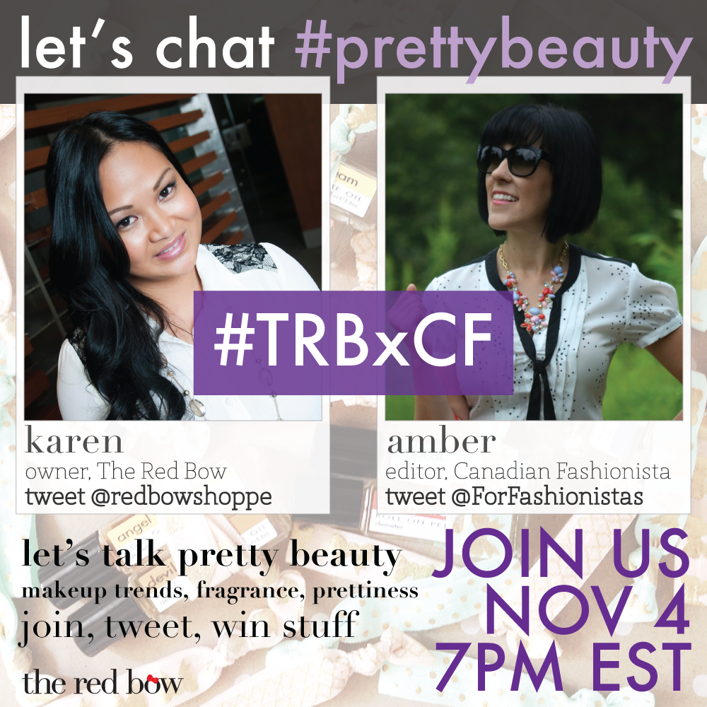 redbowshoppe's tweet photo. Who’s joining me + @ForFashionistas tonight for our 2nd #tweetchat? Tonight we chat #PRETTYBEAUTY! #TRBxCF http://t.co/Xm6wLyFuOo