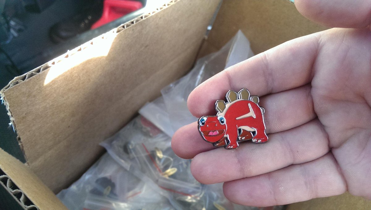coreydrakegames's tweet image. Steakosaurus pins just in time for Designercon! Come get them this weekend!