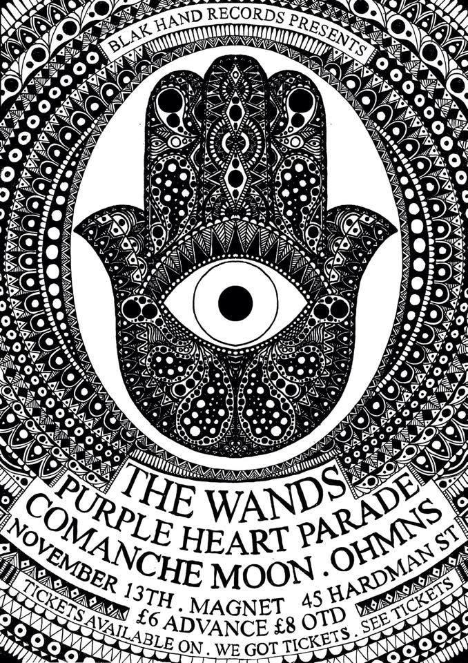HSP_PRSNTS's tweet photo. Love this poster @blakhandrecords next shindig w/ @TheWands @PurpleHrtParade Comanche Moon Ohmns 13.11 @themagnet123 http://t.co/k4QOm3qqm7