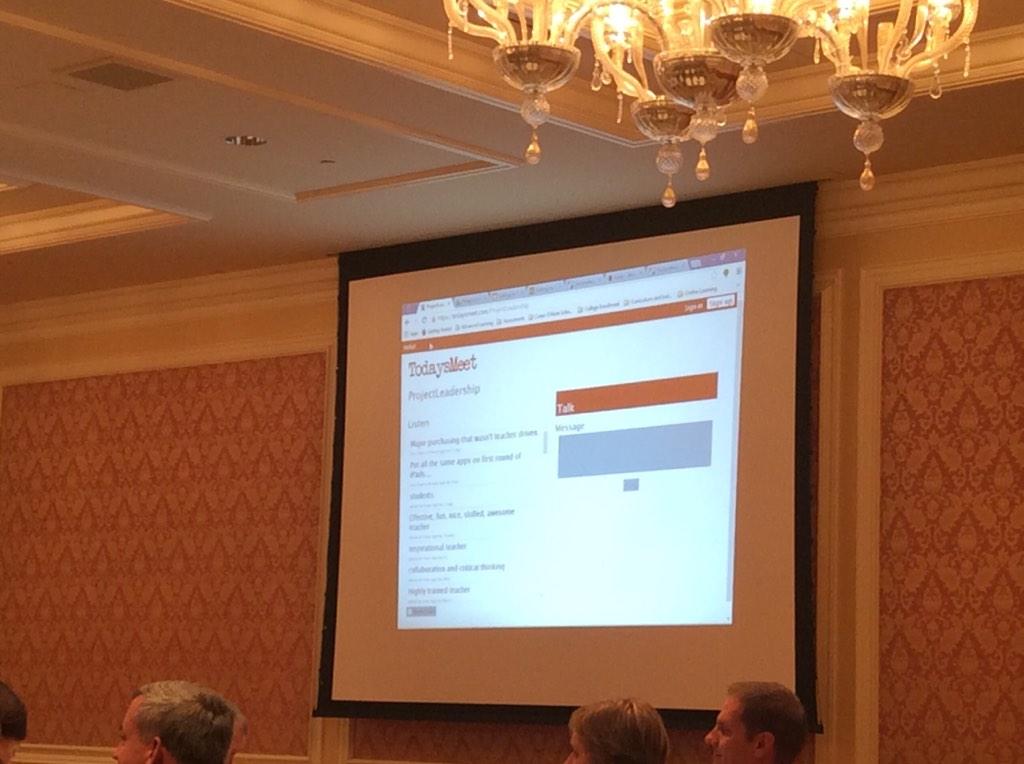 repperjohnsn's tweet photo. #pla14 Use "TodaysMeet" as an easy online interactive discussion forum.  Tech session with Mike Nelson. http://t.co/L4tU1icnoC