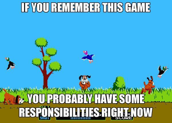 theCHIVE's tweet photo. Duck Hunt Level: Adulting. http://t.co/cNDlD8jPJq