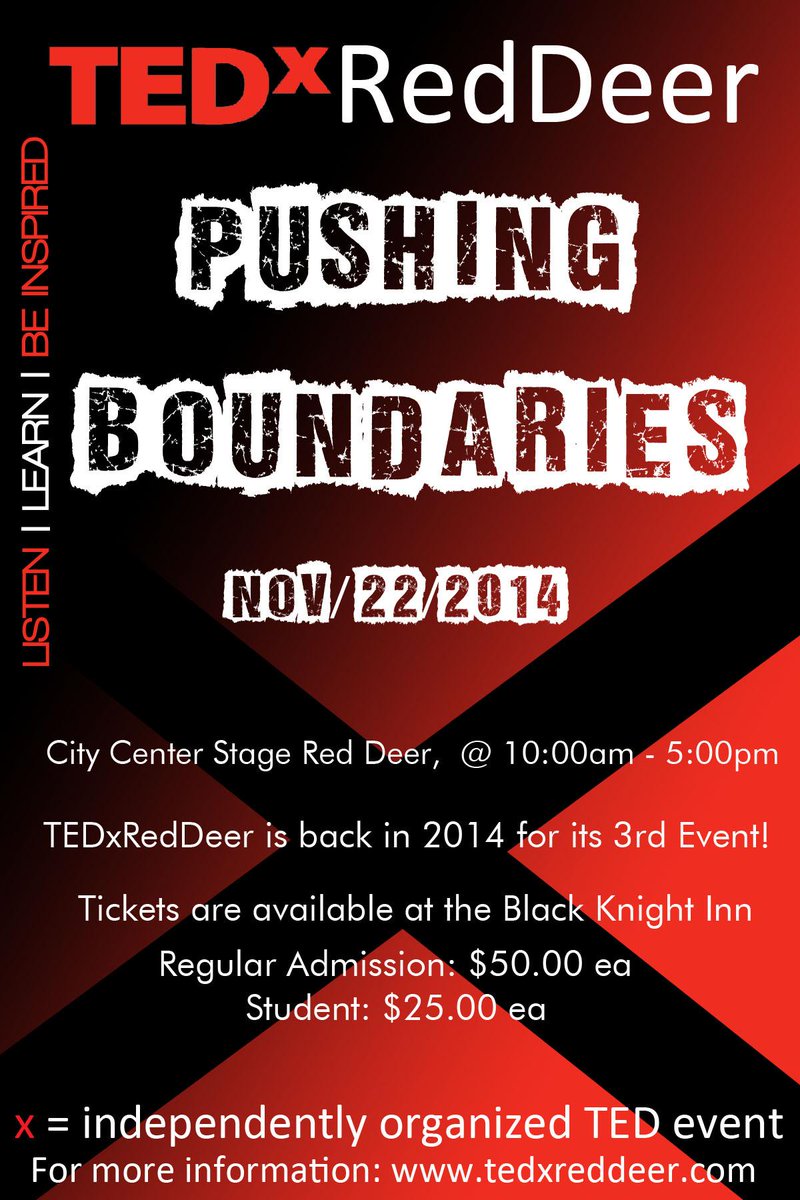 AvenaOriginals's tweet photo. Local #TEDTalk happening in #RedDeer! @TEDxRedDeer is hosting an awesome event! Nov 22nd http://t.co/KlCJQK4aHw http://t.co/DJZiQcqMrZ