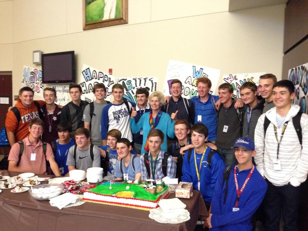 Peggy Nelson at bd party with golf teams. Byron would be so proud of ALL of them. <a href="/ByronNelsonHigh/">Byron Nelson HS</a> <a href="/BNHSgolf/">Byron Nelson Golf</a>